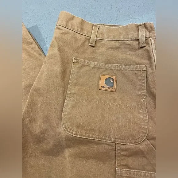 Carhartt Brown Men's Carpenter Pants Workwear Loose Original Fit Size 42x30 Y2K - Picture 4 of 5